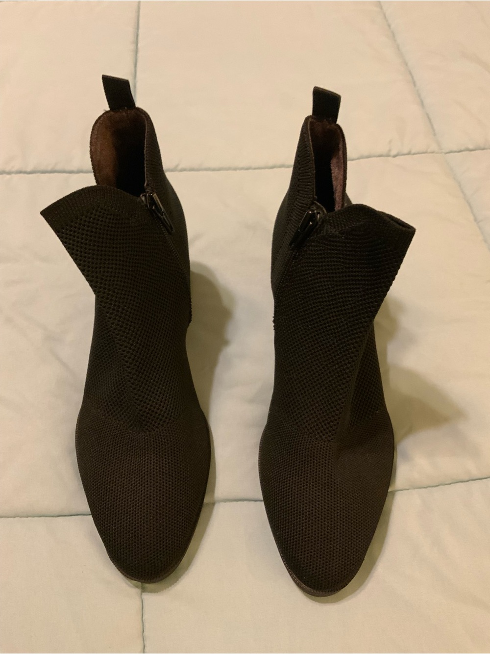 LifeStride Destined Women’s Black Knit Ankle Bootie Side Zip Round Toe Sz 7M